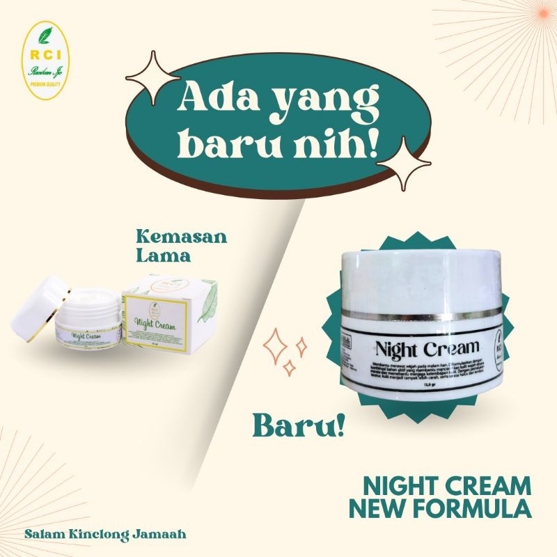 NIGHT CREAM BOOSTER/KRIM MALAM MENGHILANGKAN FLEK HITAM RCI SKINCARE RACIKAN IJO