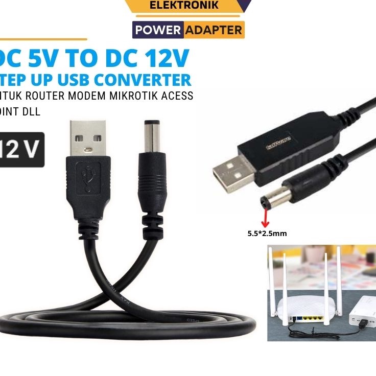 Terbatas Kabel USB Powerbank To 12v Modem Router Telkomsel Orbit Star 2 Orbit Max Orbit A1 Orbit Pro
