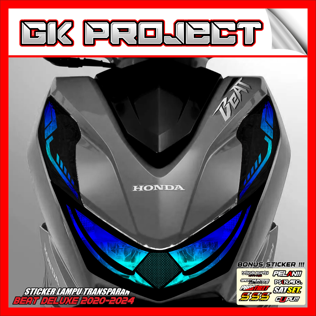 Stiker Lampu BEAT DELUXE | Stiker Variasi Lampu Alis Motor BEAT FI NEW 2020-2024 | Stiker Alis BEAT 