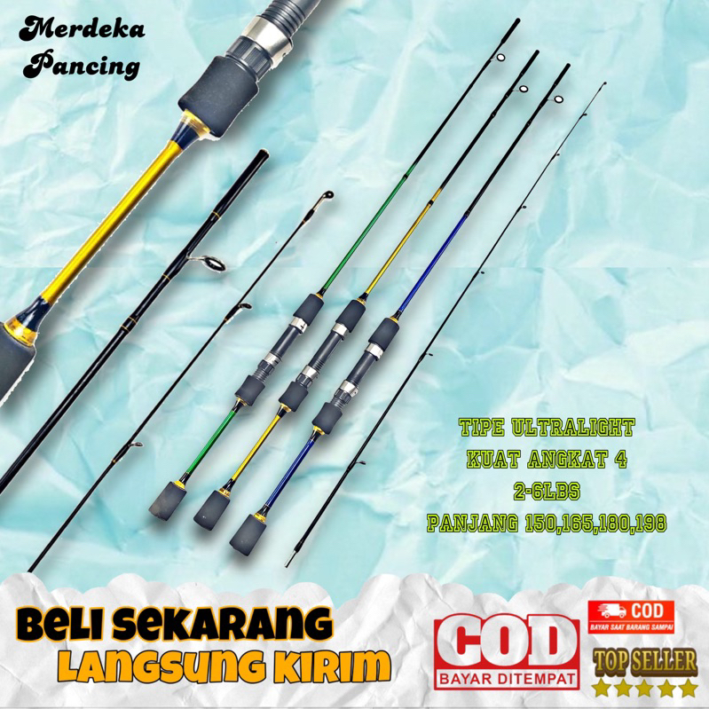 joran pancing benjiro cupang ul ultralight bahan fiber solid lentur 165 180 198