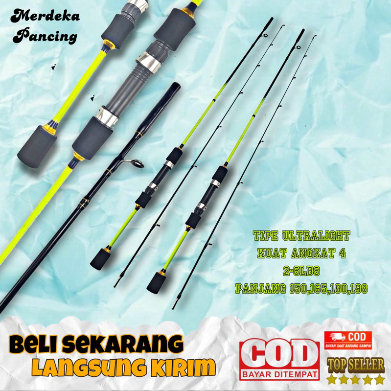 joran pancing benjiro nemo ul ultralight bahan fiber solid padat lentur panjang 165 180 cm COD