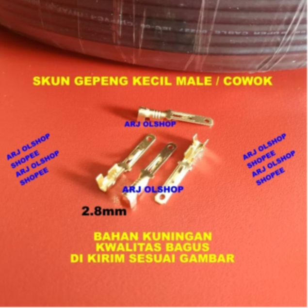 Skun Gepeng Cowok Male Kecil | Skun Gepeng Male Kecil | Skun Motor/ Skun Kabel/ Soket/ Terminal/ Sek