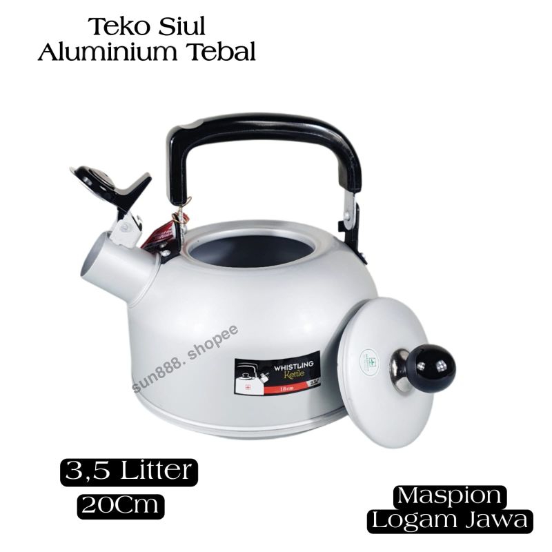 Maspion Teko Bunyi Maspion ORIGINAL 3.5liter 20Cm / Ceret Air Teko Siul Aluminium TEBAL SILANO