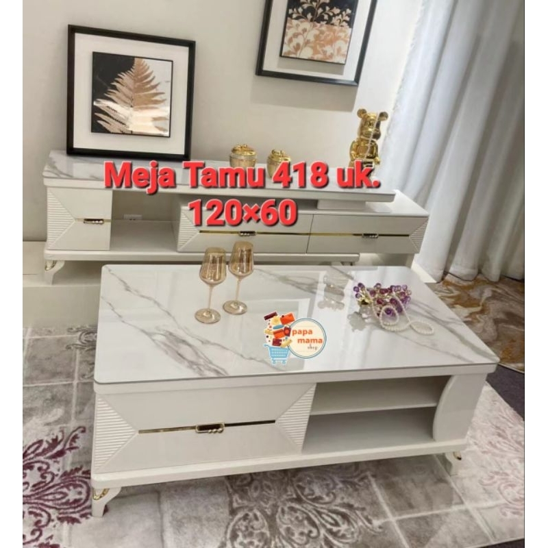 Meja Tamu Granite Import - Top Table Marble - Coffee Table - 120x60cm