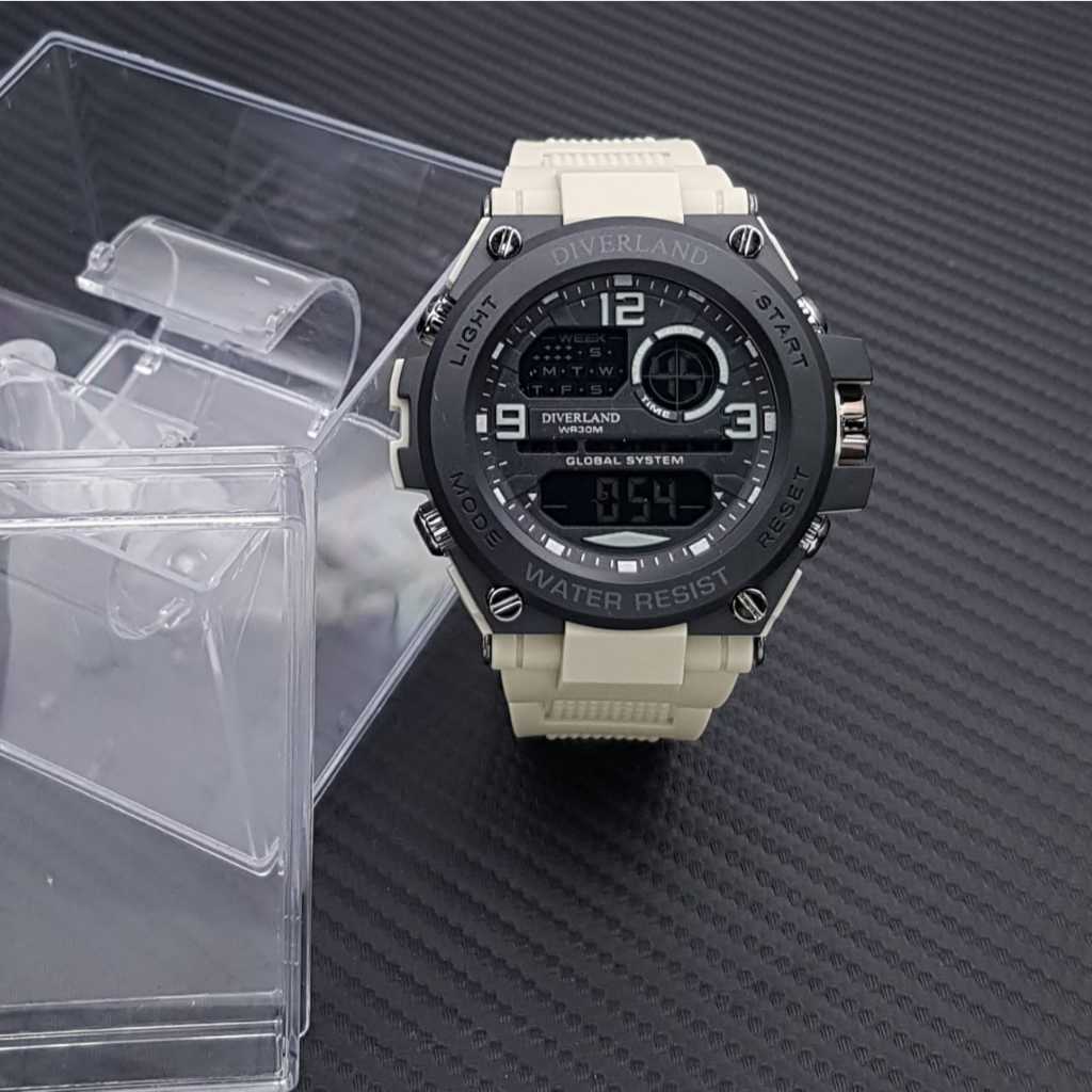JAM TANGAN SPORT PRIA DIVERLAND RUBBER DIGITAL