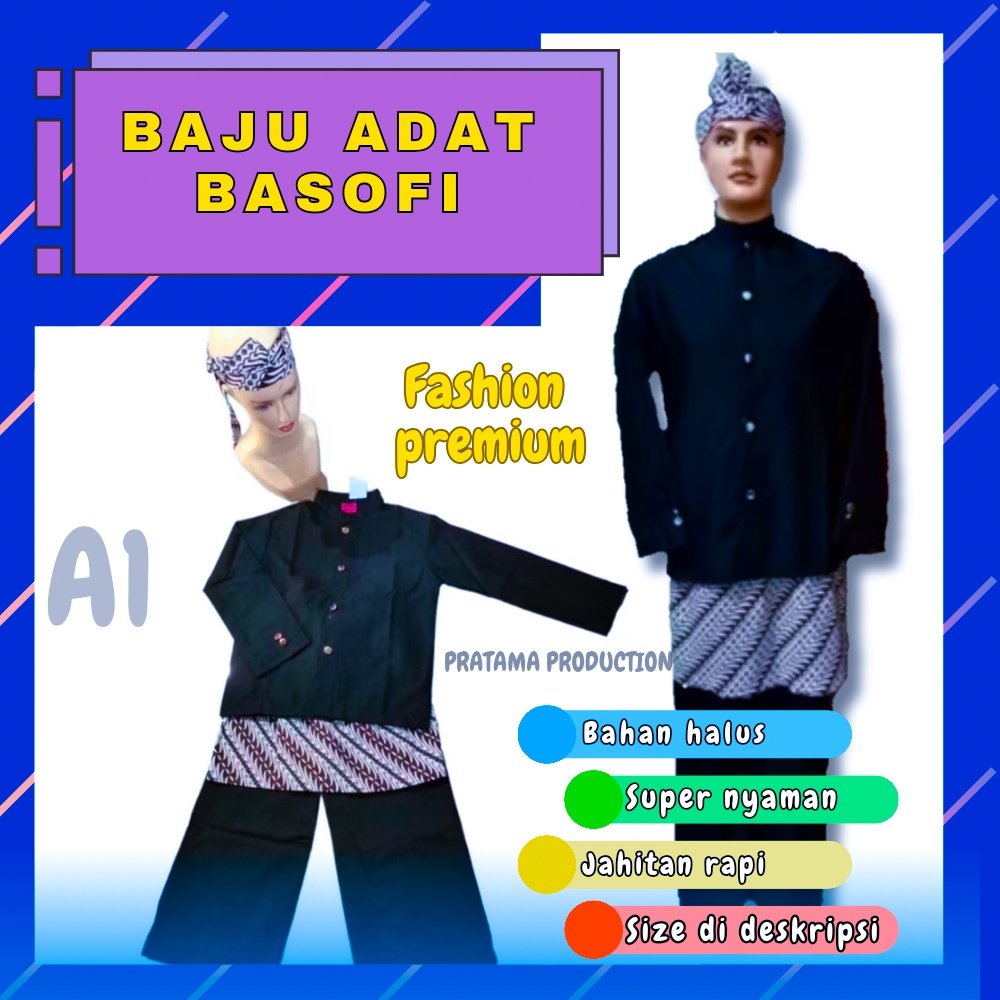 baju batik basofi pengantin pria tradisional nusantara indonesia