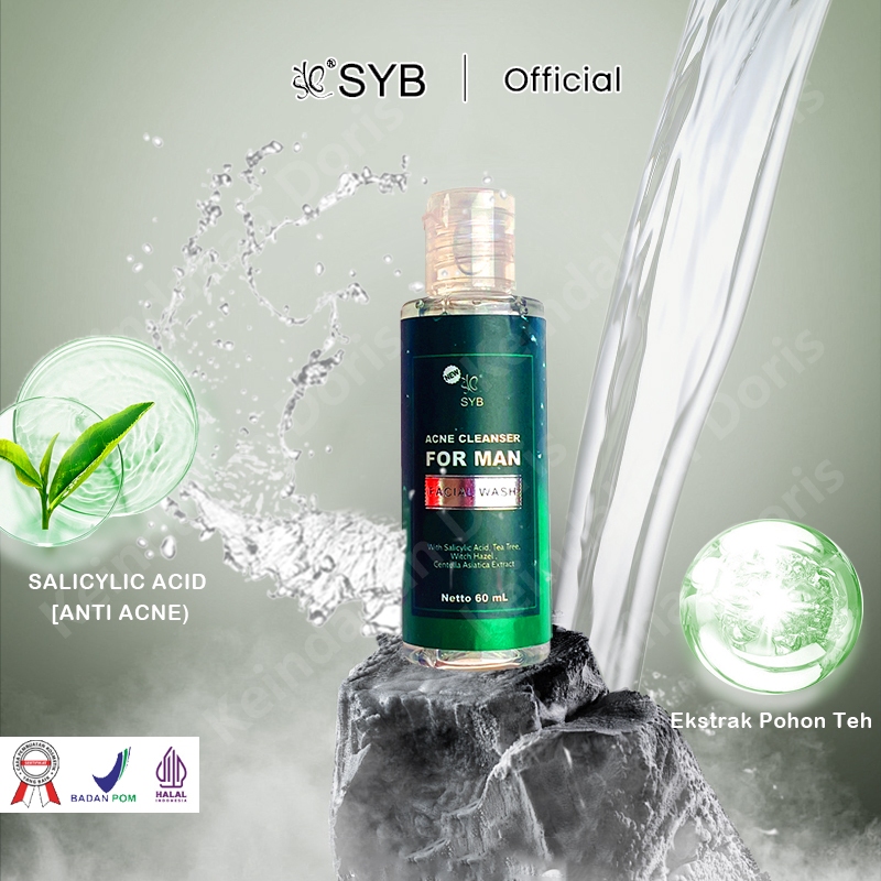 SYB ▍pembersih muka▍sabun cuci muka pria▍pembersih jerawat dan bekas jerawat▍bekas jerawat▍jerawat d