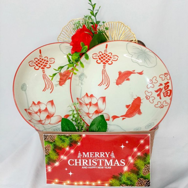 Parcel Natal / Hampers Natal / Parcel Natal Keramik Ikan Koi / Parcel Keramik Untuk Natal / Parcel P