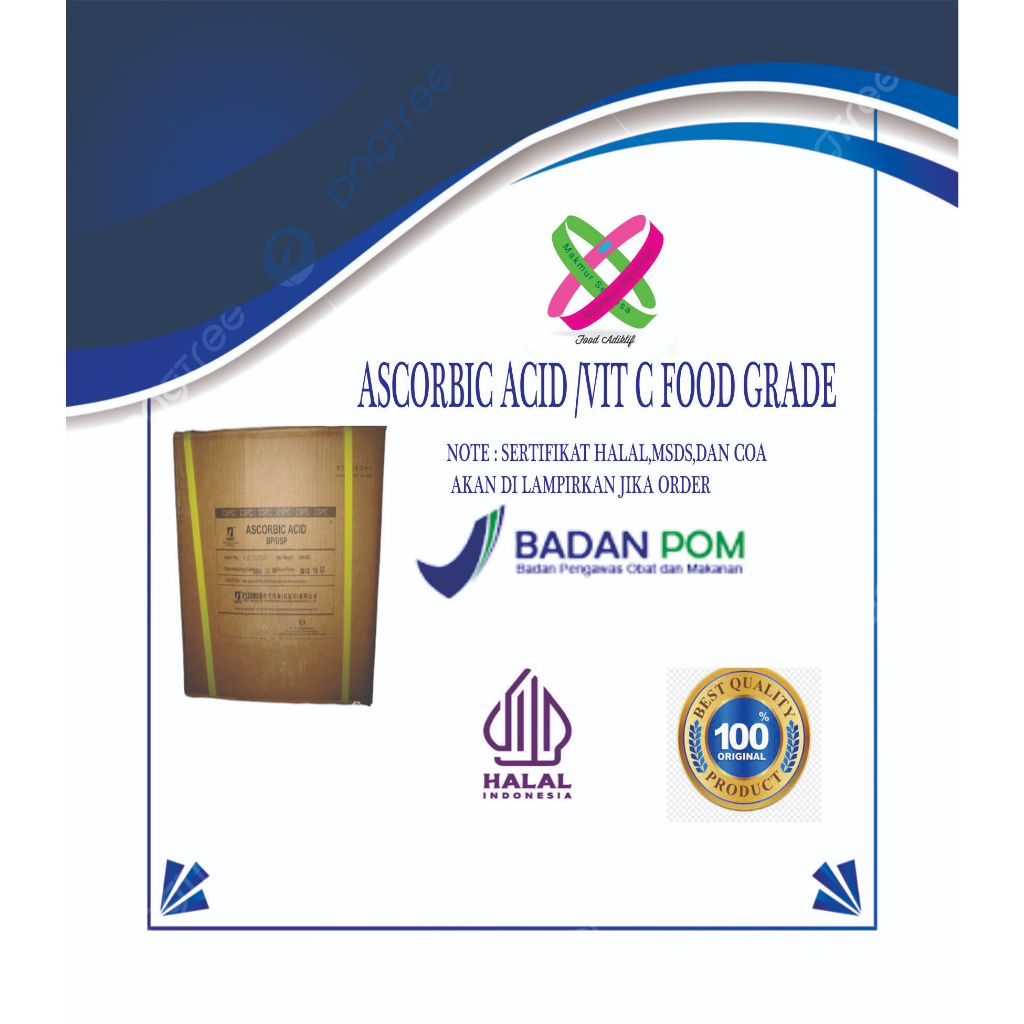 

ASCORBIC ACID EX WEISHENG / VITAMIN C POWDER FOOD PACKINGAN 1 KG DAN 25 KG HALAL MUI