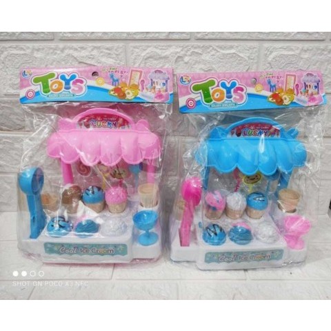 LI 1 Mainan anak gerobak es krim / ice cream set nyala n bunyi terlaris