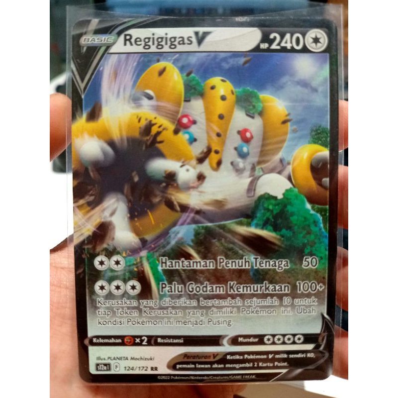 KARTU POKEMON REGIGIGAS V RR INDONESIA HOLO