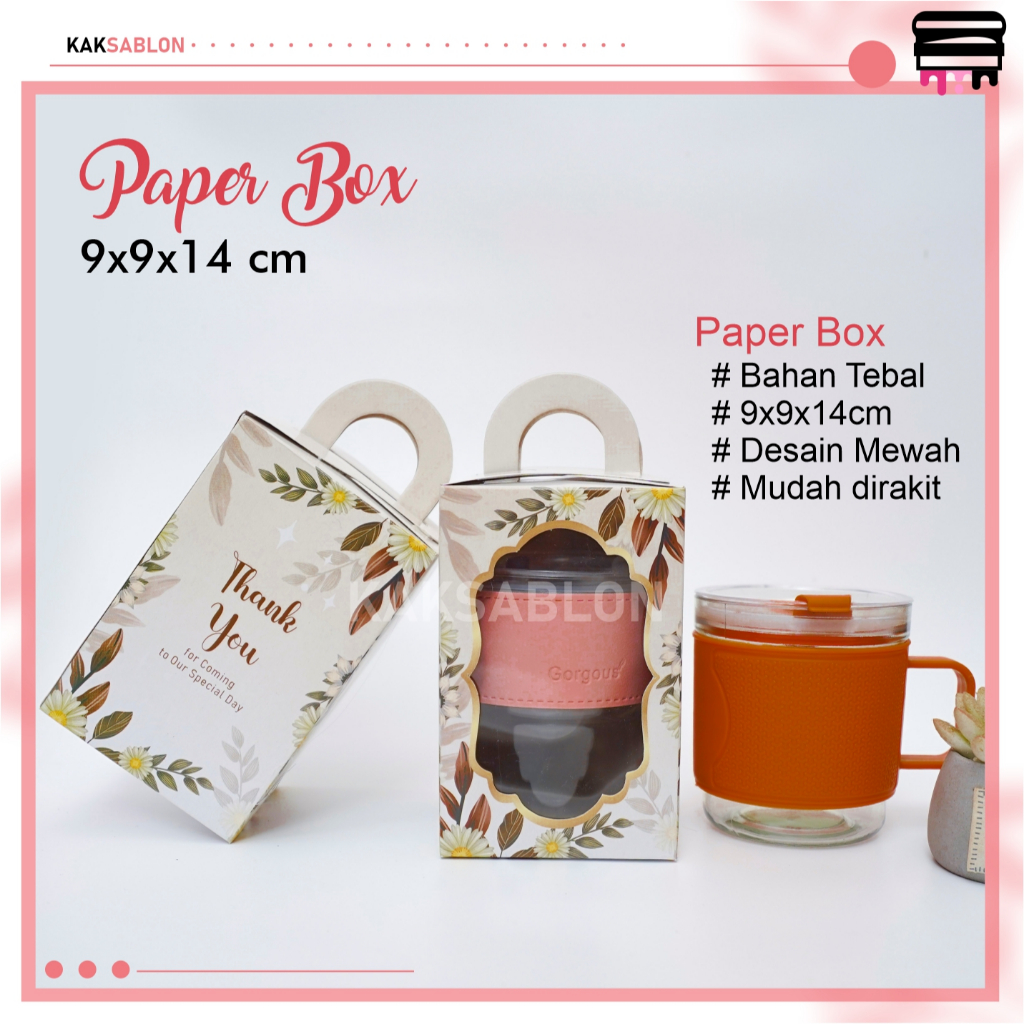 

Paper Box Kemasan Souvenir Botol 9x9x14cm