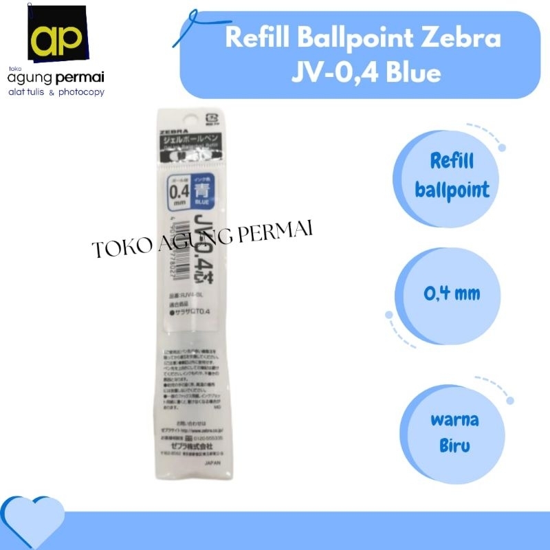 

Refill Balp. Zebra JV-0,4 Blue