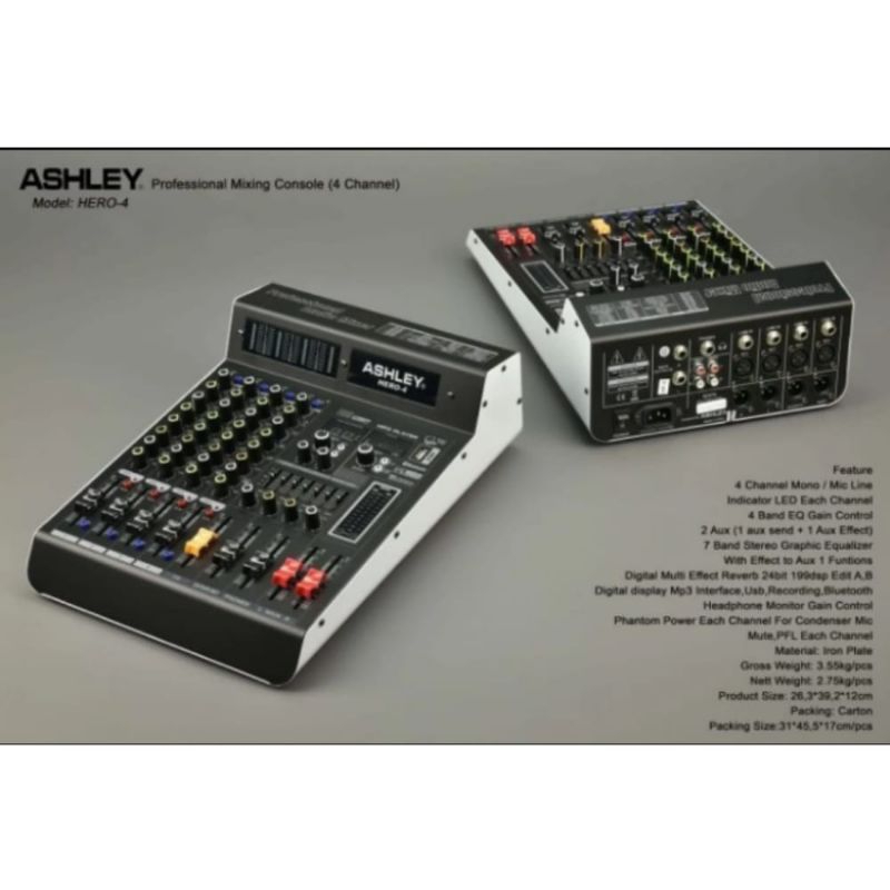 Mixer Ashley HERO 4 CHANNEL ORIGINAL
