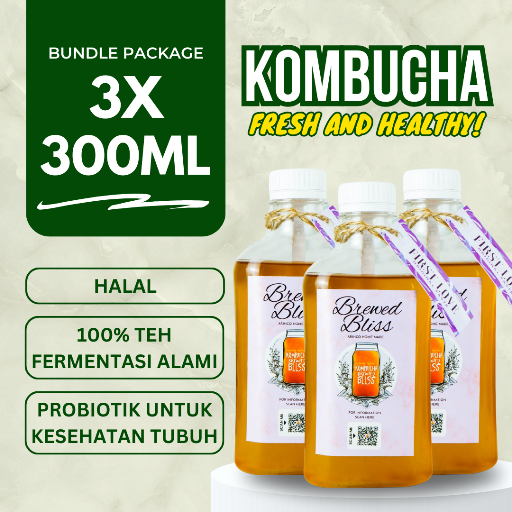 

3x Kombucha Original 300mL by Kombucha Brewed Bliss Teh Kombucha Tea Minuman Kombucha Scoby Kombucha