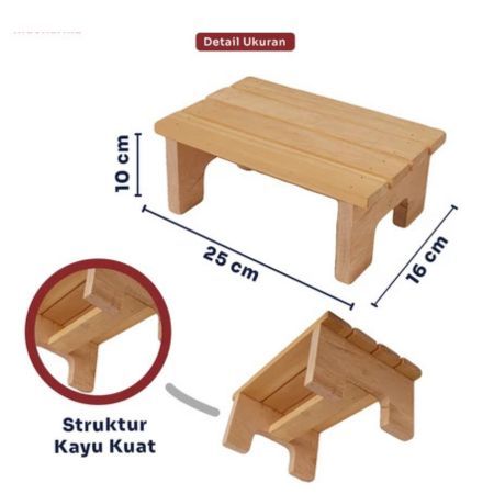 KURSI BANGKU DINGKLIK JONGKOK KAYU PREMIUM SERBAGUNA - BISA ANAK DEWASA WC DAPUR