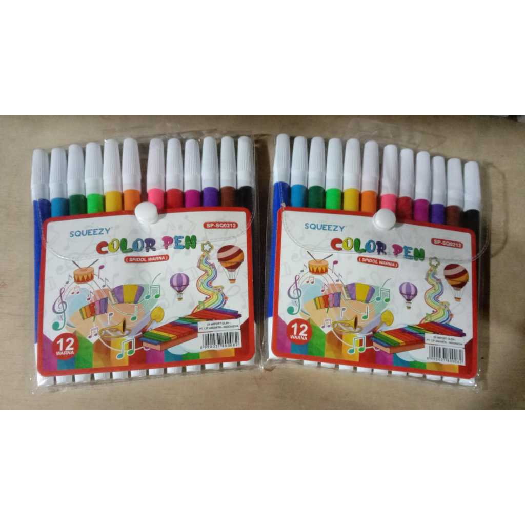 

Spidol Mewarnai Squeezy 12 Warna SP-SQ0212