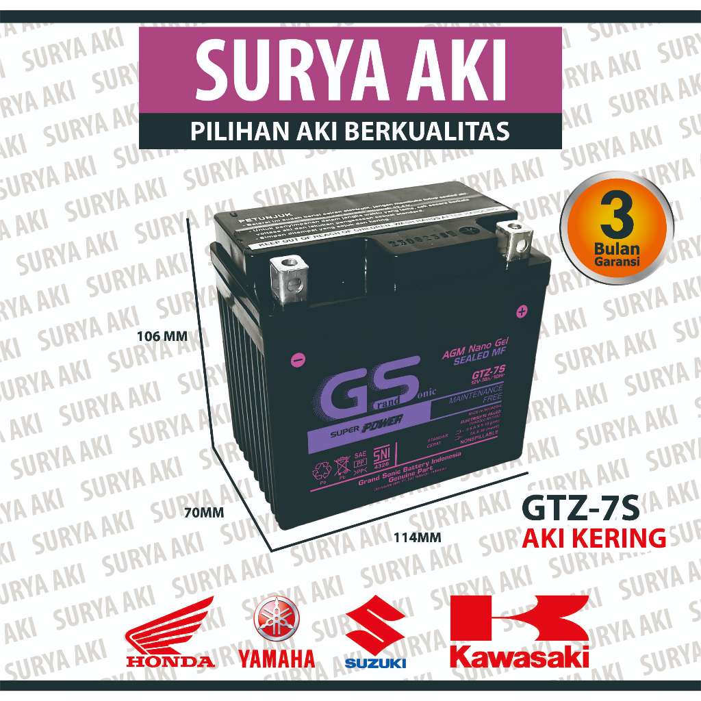 Aki Motor GTZ7S MF Aki Motor NMAX SATRIA FU SONIC ADV