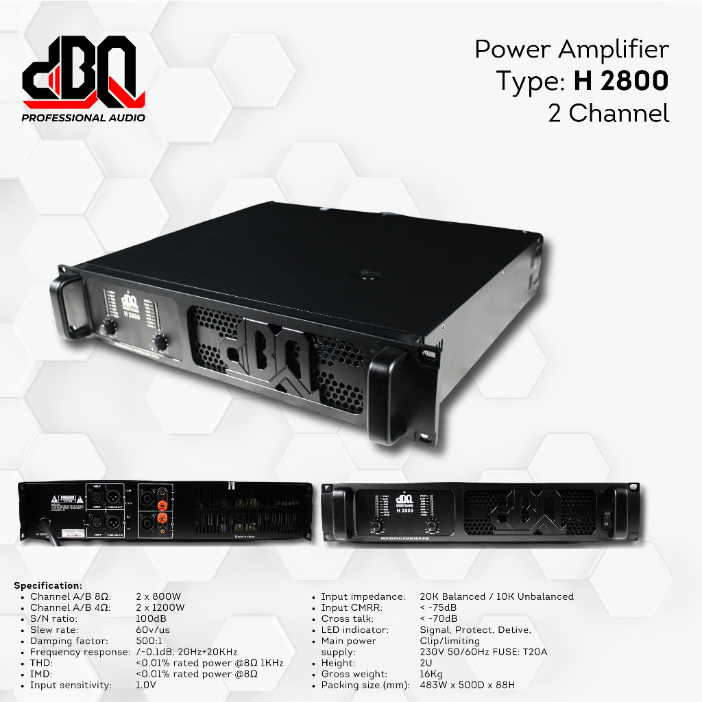 Power Amplifier DBQ H 2800 / Power 2Ch DBQ H 2800 /Power Amplifier 2Ch