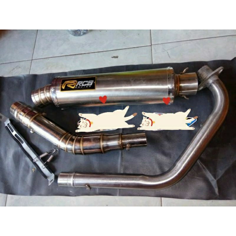 knalpot rcb bas adem inlet 50 all motor satria fu bahan stanlis