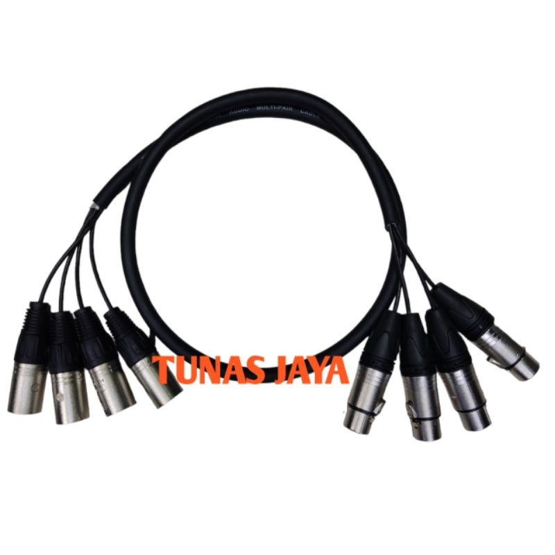 SNAKE KABEL 4 CHANNEL INPUT OUTPUT KABEL XLR FAMALE TO MALE 4 CHANNEL  KABEL ISI 4  CANON