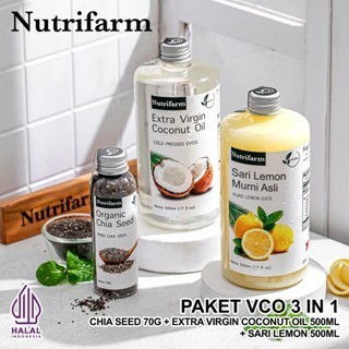 

NUTRIFARM EXTRA VIRGIN COCONUT OIL /VCO 500ML SARI LEMON 500ML CHIA SEED 70GR