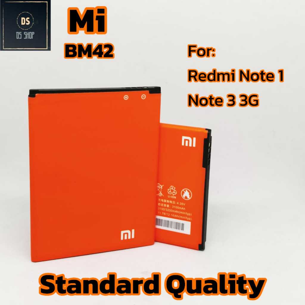 Baterai Xiaomi Redmi Note 1 BM42 Batre HP Xiomi Redmi Note 3G BM 42 Batrai Batre HP