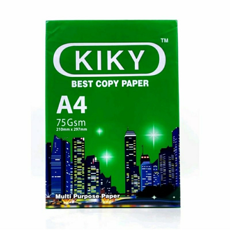 

Kertas A4 75gsm KIKY ( 1 Rim 500 lembar )