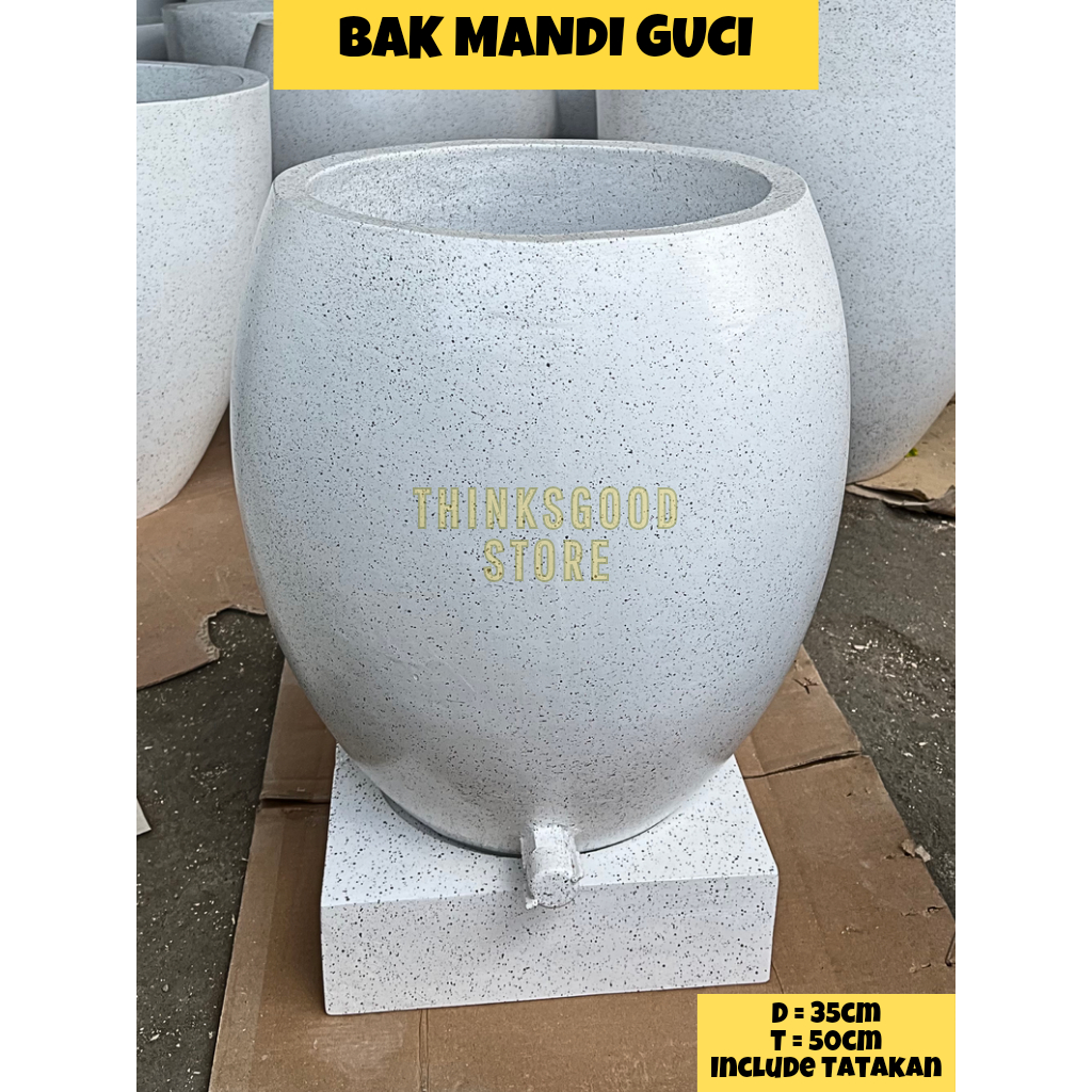 BAK MANDI GENTONG AIR MINIMALIS MODEL GUCI PUTIH TERAZO GENTONG SEMEN TERAZZO TRASO MINIMALIS BATU A