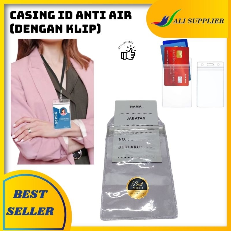 

CASING ID CARD HOLDER DENGAN KLIP ANTI BASAH / TANDA PENGENAL COVER / TEMPAT KARTU ANTI AIR / ID CARD HOLDER / NAMETAG ID / TEMPAT KARTU NAMA / PLASTIK SAMPUL ID CARD / COVER NAMETAG / NAMETAG TEMPAT KARTU ANTI AIR / SAMPUL KARTU NAMA