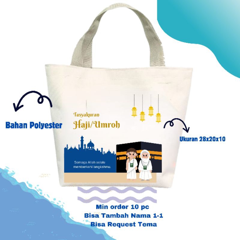 Souvenir Tas Totebag Haji Umroh Printing Custom Totebag Mini Printing