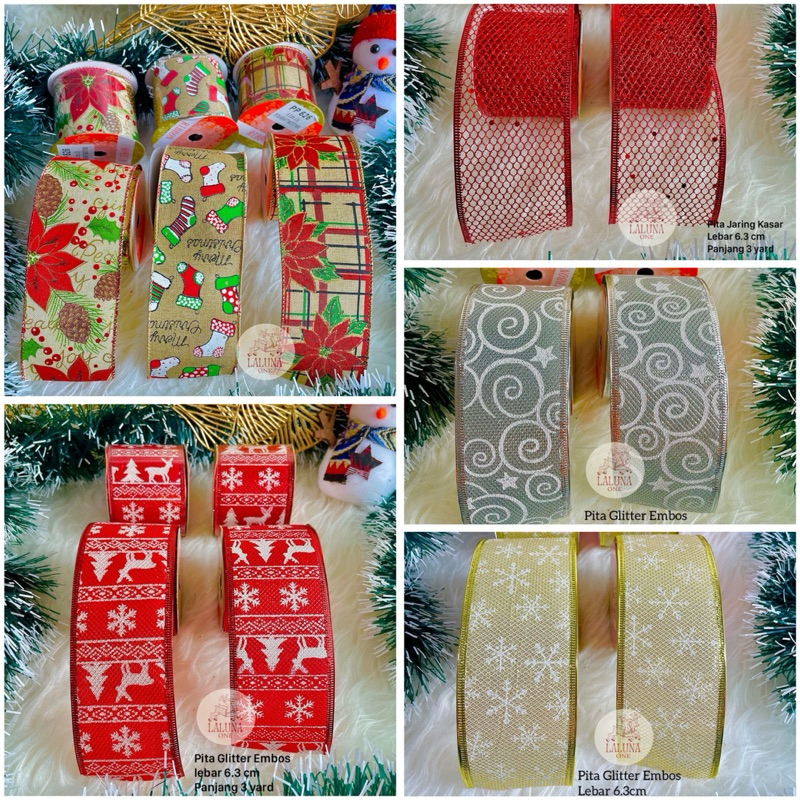 

PITA GLITTER NATAL PINGGIR KAWAT PITA PARCEL CHRISTMAS HAMPERS