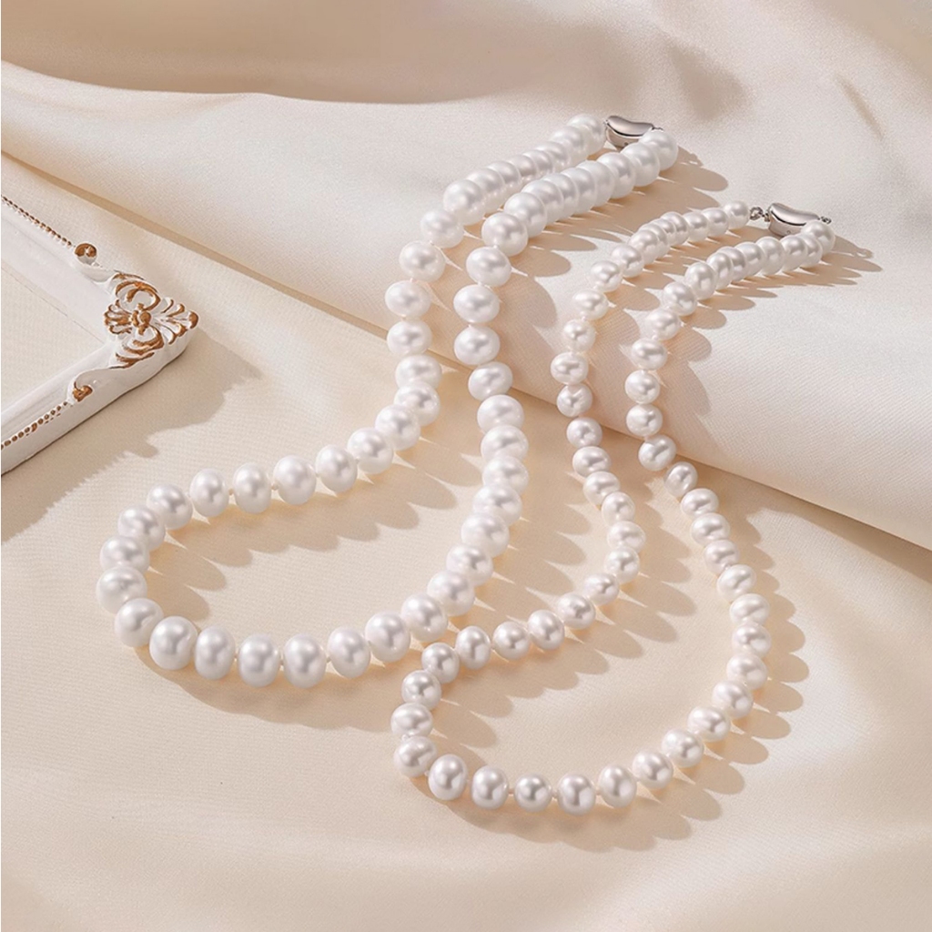 WINDU_ AURAVIBE JEWELRY - Kalung Mutiara Pearl Choker Pearl Necklace Silver Jewelry Kalung Wanita