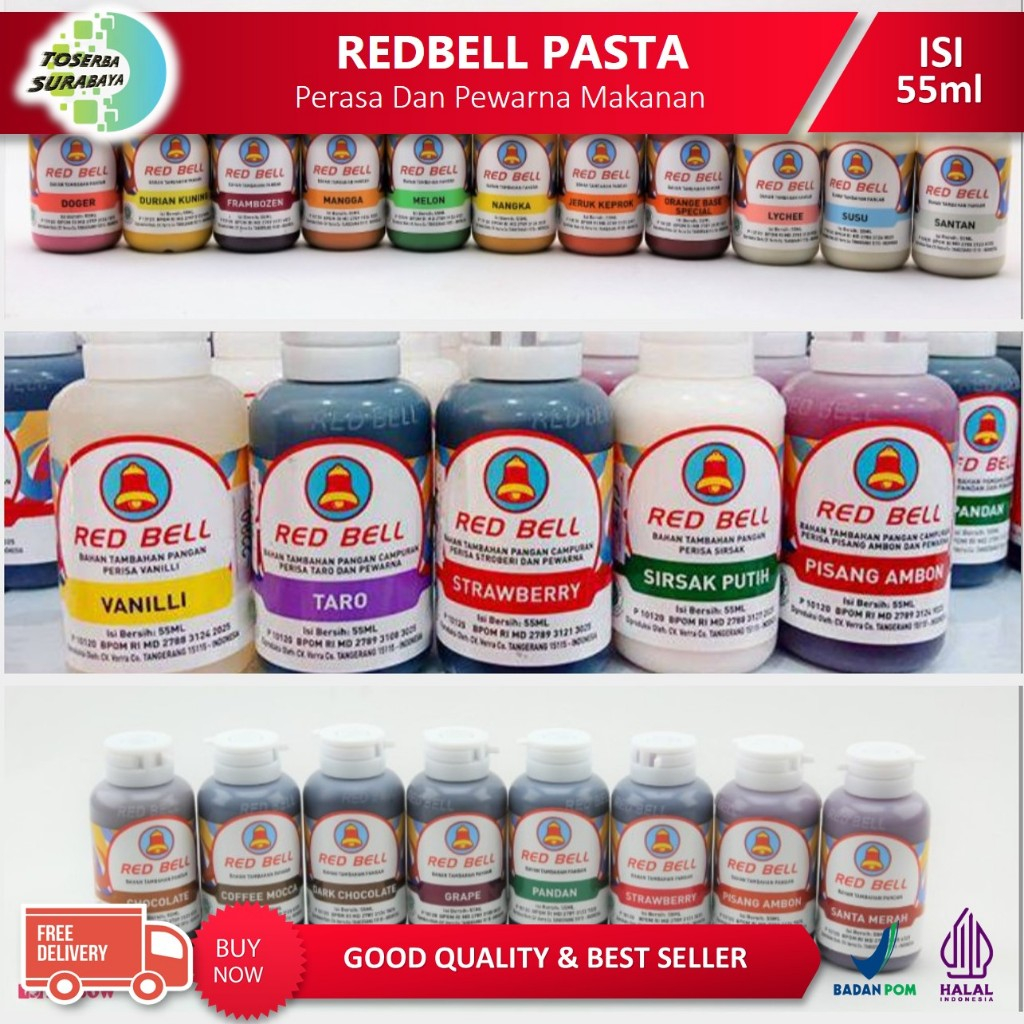 

REDBELL Pasta Rasa TARO - MATCHA - BLACK FOREST - RED VELVET (NEW) - PERISA RED BELL