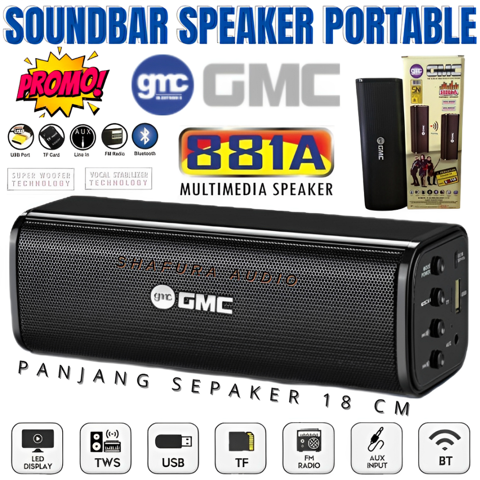 Speaker Multimedia Gmc 881a Bluetooth Usb 25w | Speaker Bluetooth Mini Gmc 881a / Speaker Bluetooth 