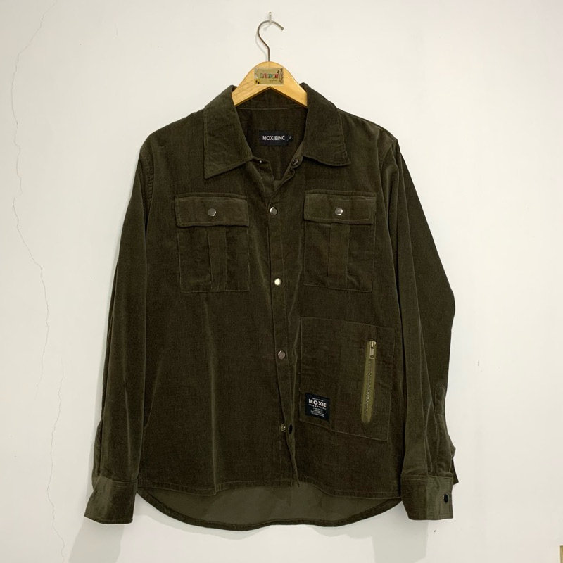 Vintage Curduroy Overshirt Kemeja curduroy Olive
