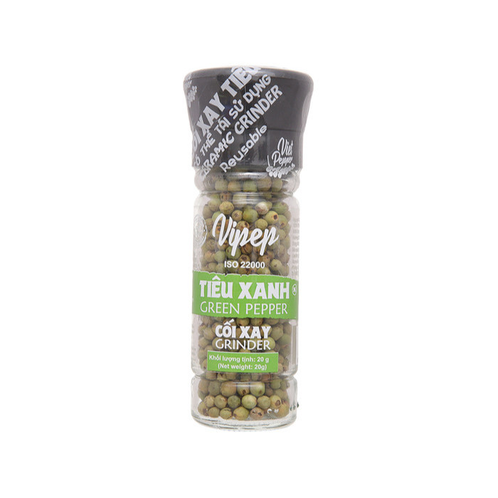 

Vipep Green Peppercorn Grinder Pepper Lada Hijau Kering Utuh Vietnam