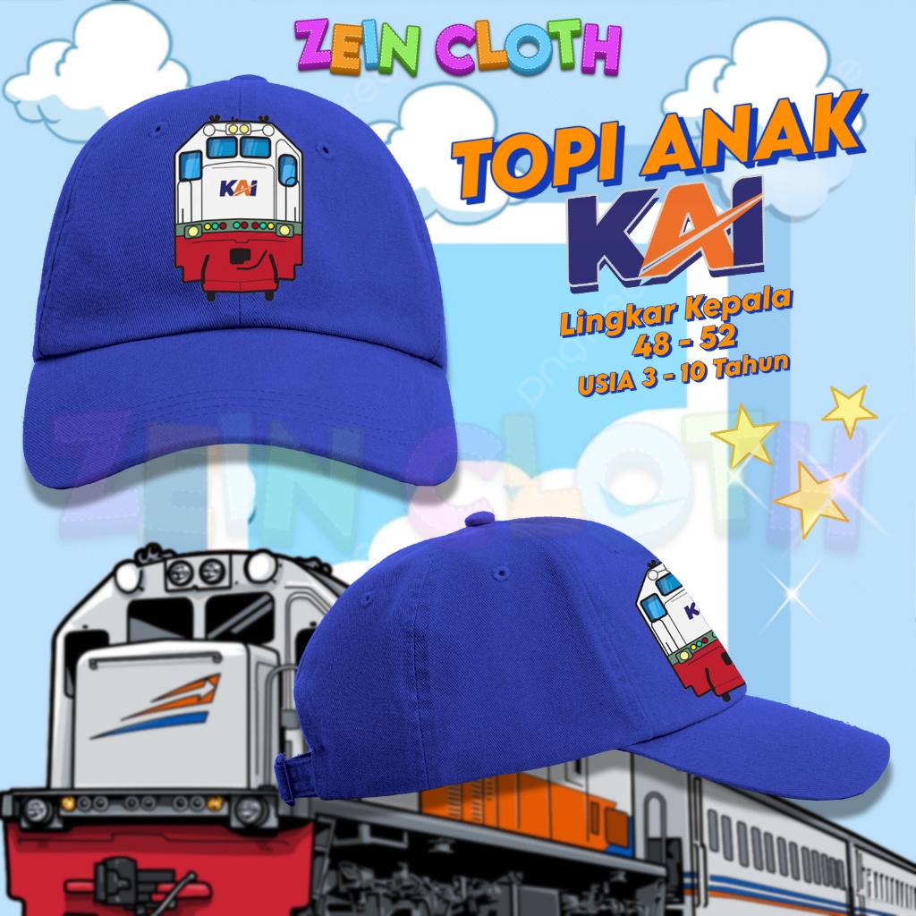Topi Anak Lokomotif Kereta Api / Topi Kereta Api Anak