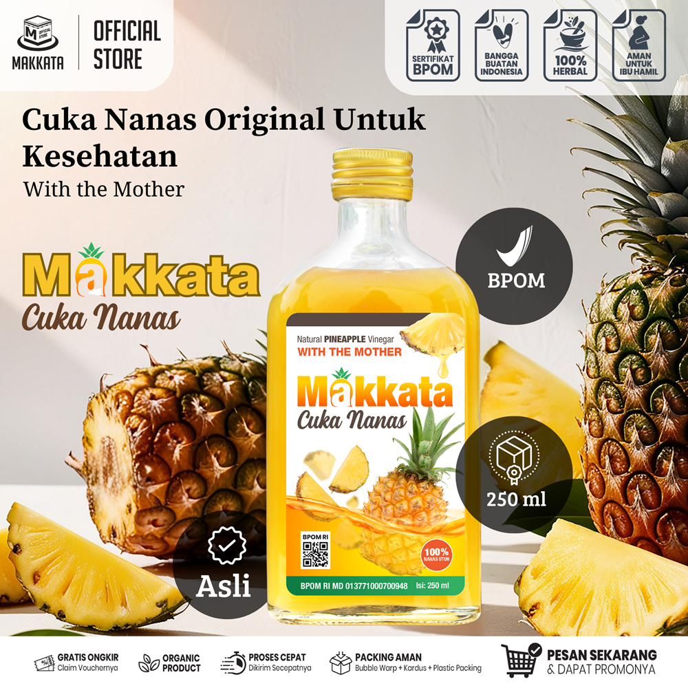 

Cuka Nanas Original Untuk Kesehatan With Mother Nevanin 250 ml CUKA NANAS MAKKATA BPOM Asli