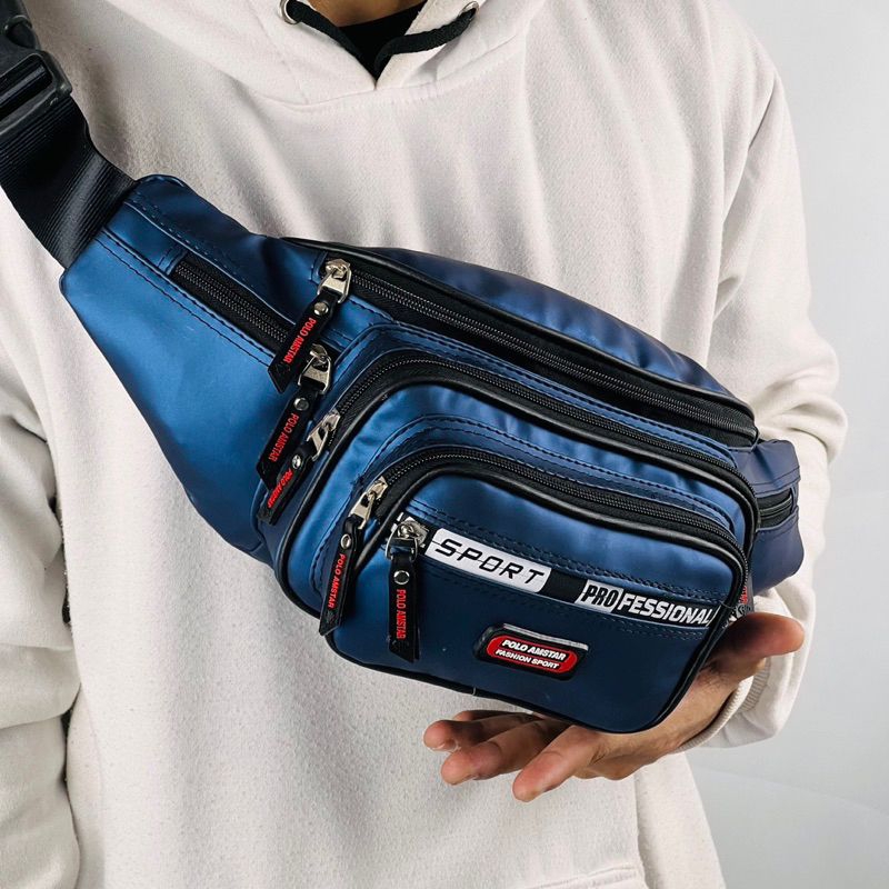 TAS SELEMPANG PRIA WANITA|| WAISTBAG POLO AMSTAR ANTI AIR ORIGINAL
