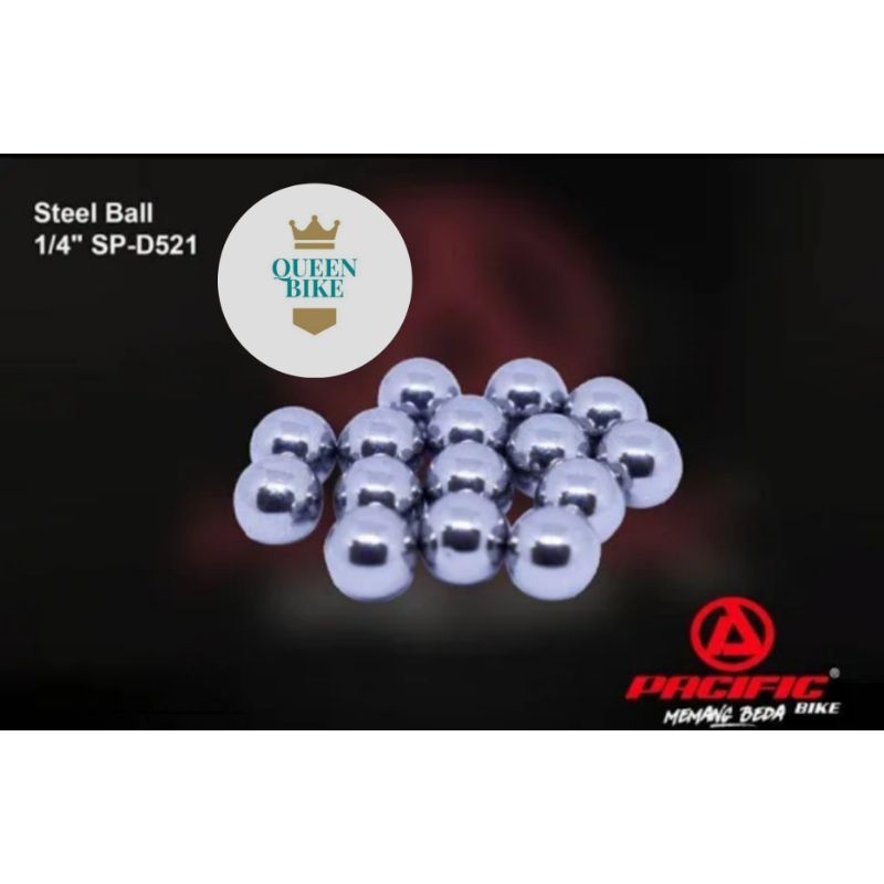 Gotri Pelor As Roda Belakang Sepeda Steel Ball Sepeda 1/4 (6,3 mm) PACIFIC (144 biji)