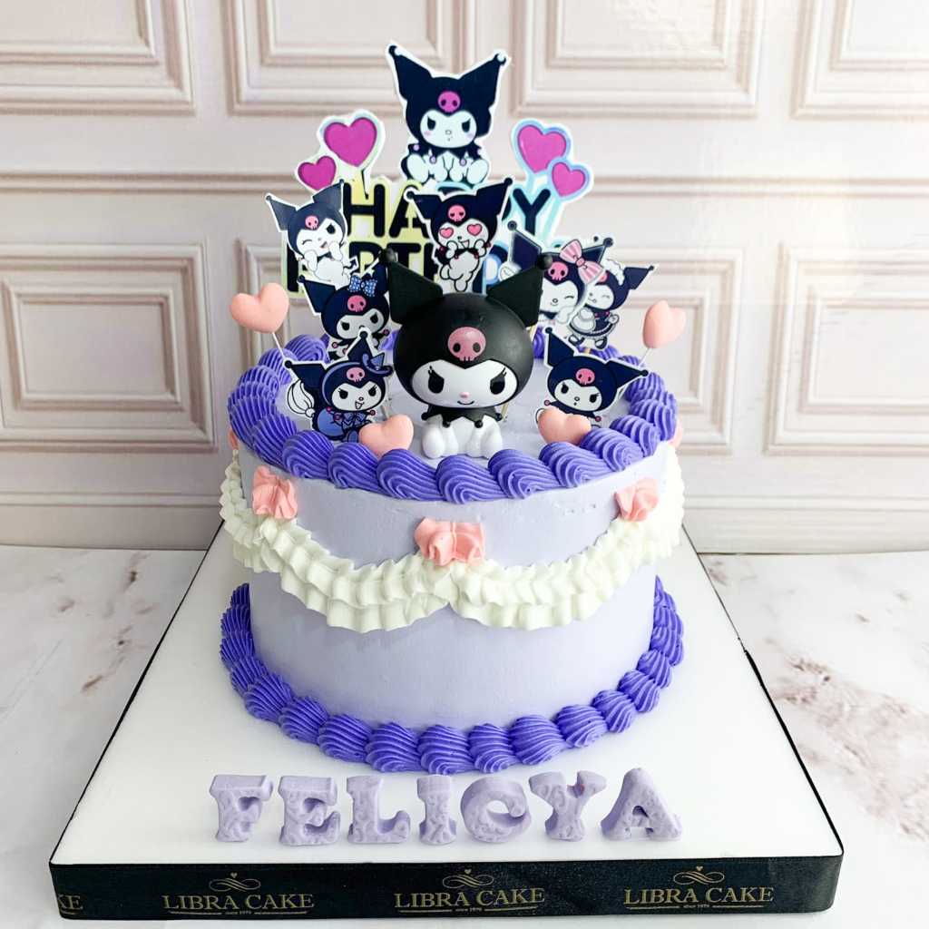 

Kue ulang tahun/Kue birthday/Cake custom birthday/Cake ultah/Kue tema Kuromi Lilac