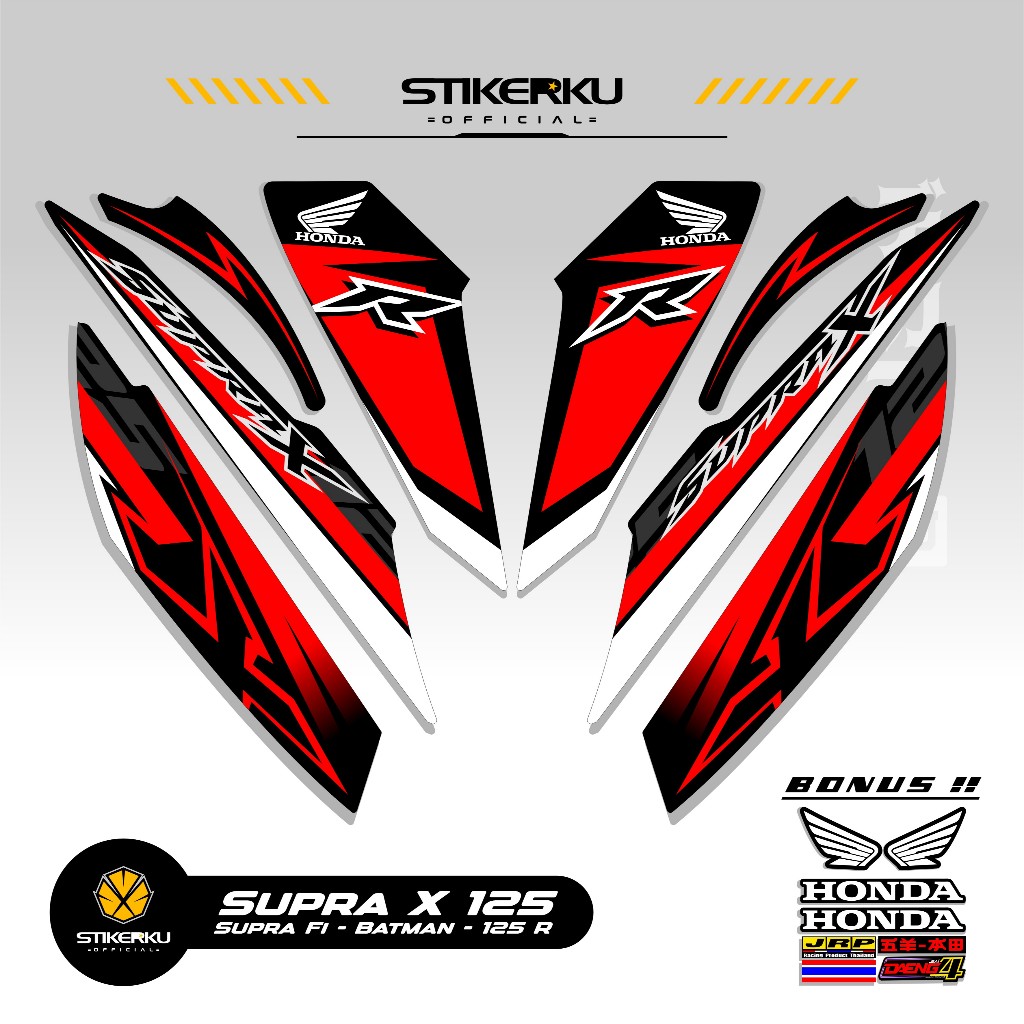 STRIPING SUPRA X 125 MOTIF X72 STIKER SUPRA BATMAN 125 2008 2013 STICKER WAVE 125 STIKERKU DECAL