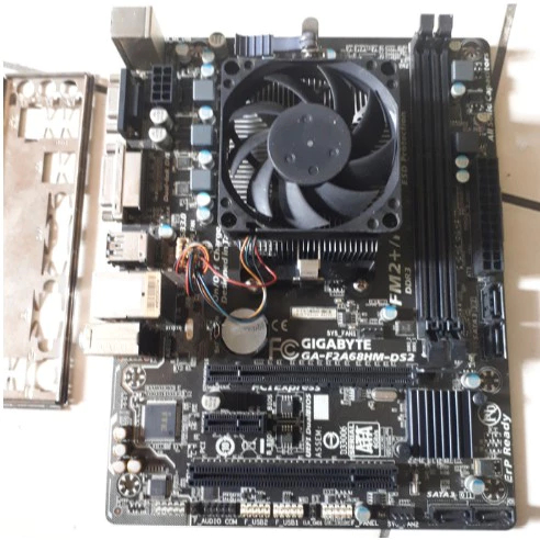 Paketan motherboard mobo FM2 + PROCESSOR A8 7600 3.1ghz + fan