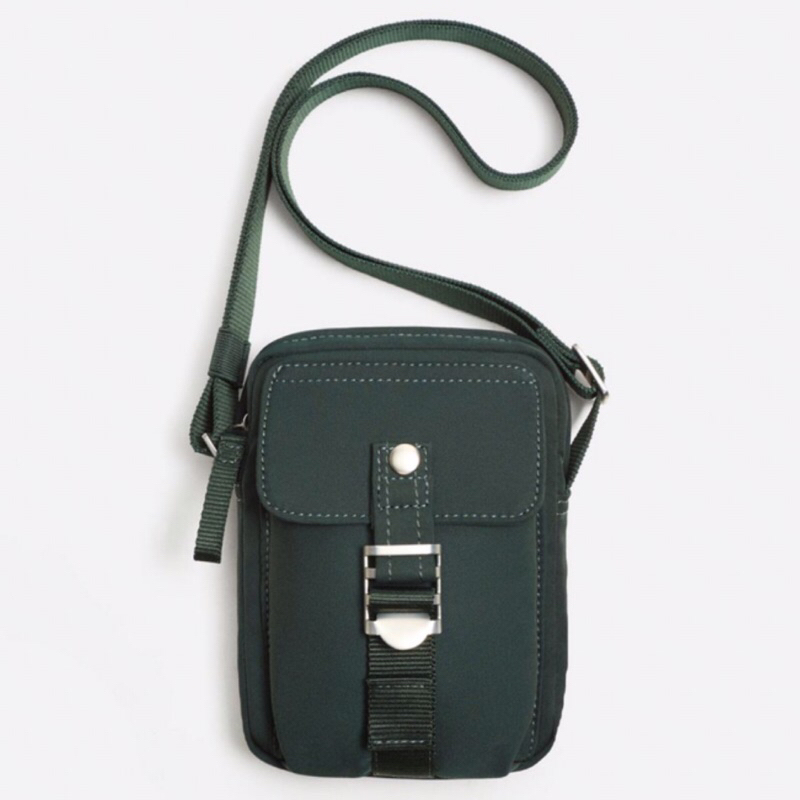 ZARA Men Technical Crossbody Bag Tas Selempang Pria Green