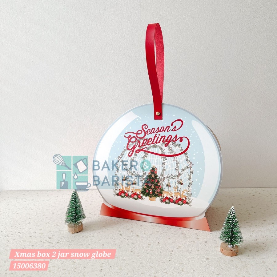 

Xmas Box 2 jar snow globe christmas cookies box jar dus toples kue kering natal
