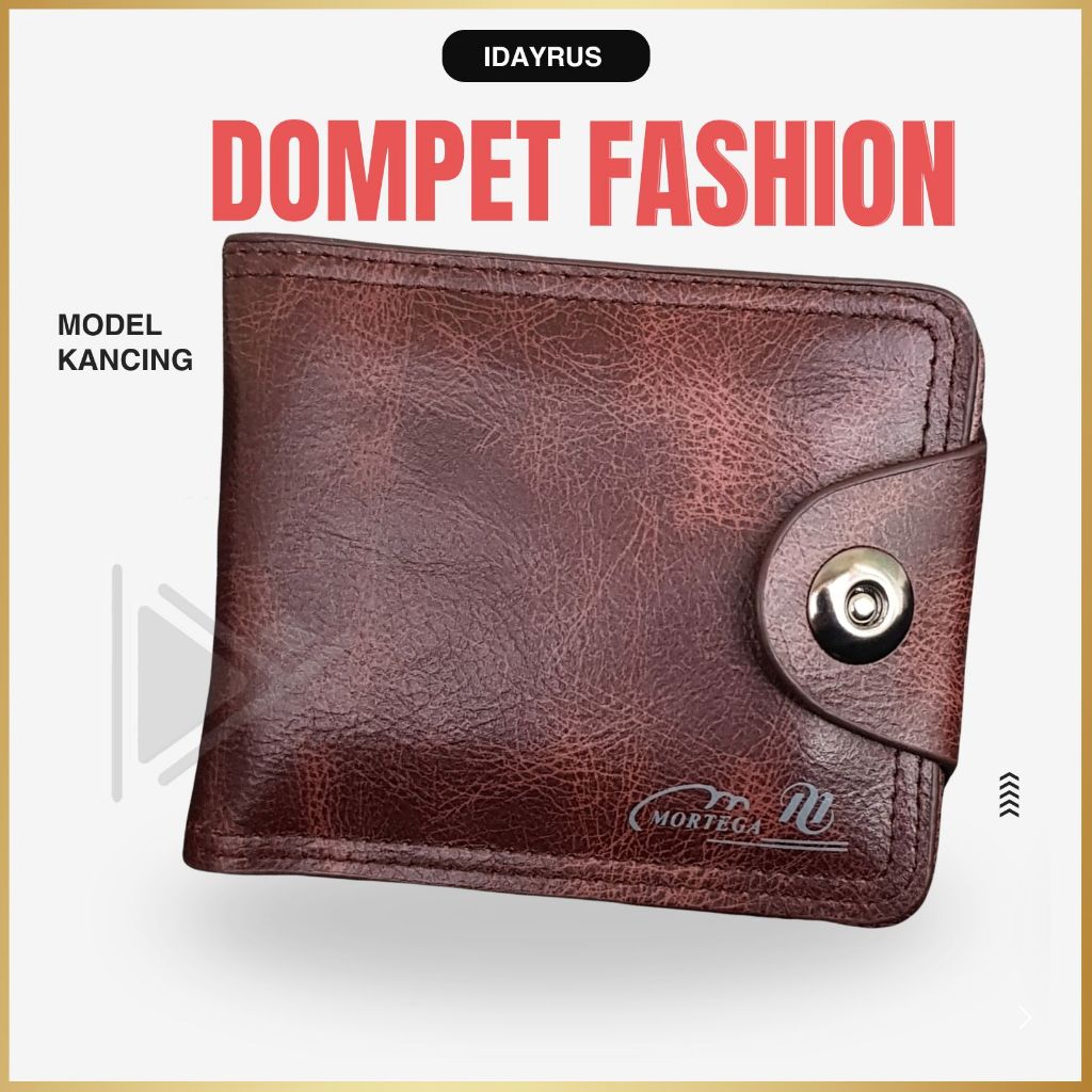 Dompet Pria Kancing Original Kulit PU Design Fashion M9202