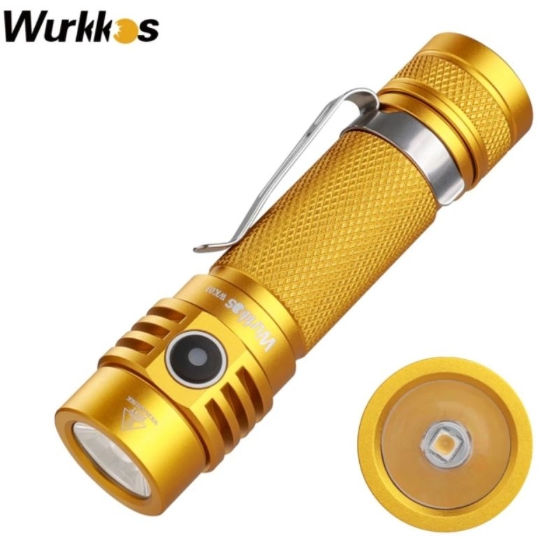 Wurkkos WK03 Golden TLF Edition Led Nichia 519A 5000K High CRI 1200Lumen USB C