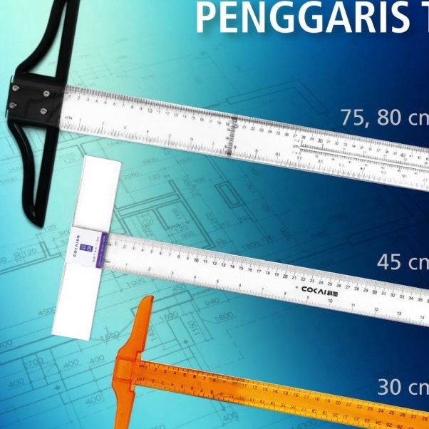 

FG2 Penggaris T Mor Segita Meja gambar Drafting Arsitek bukan Rotring