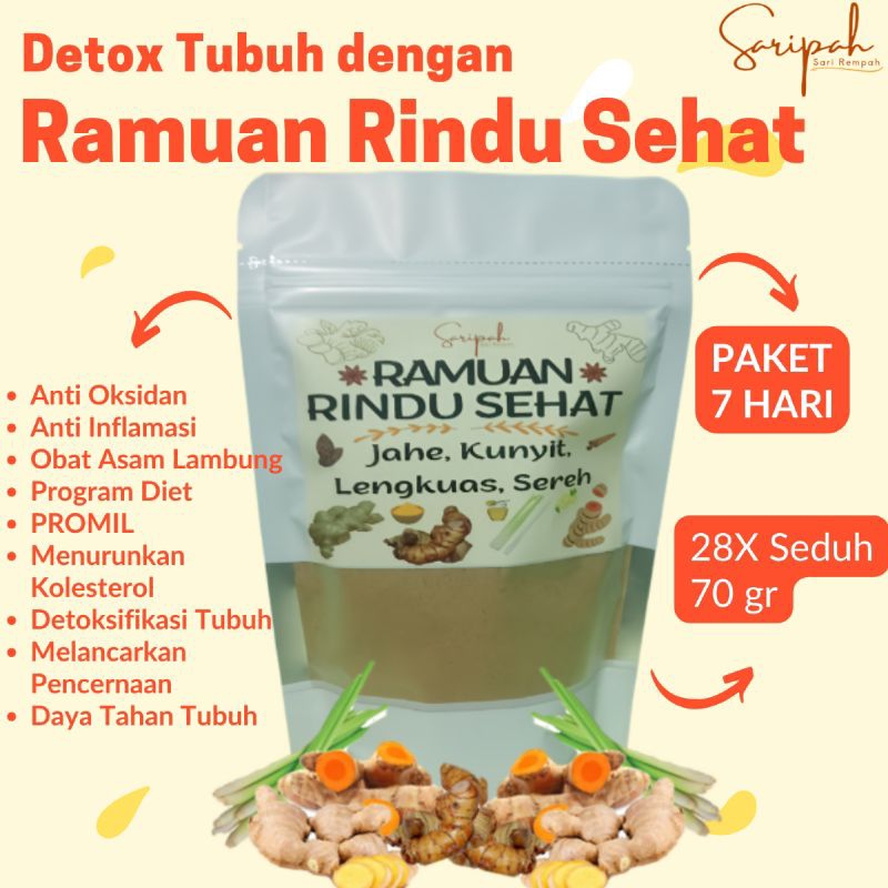 

SR RAMUAN RINDU SEHAT RAMUAN PENYEMBUH AJAIB HERBAL ALAMI MINUMAN SEHAT TRADISIONAL